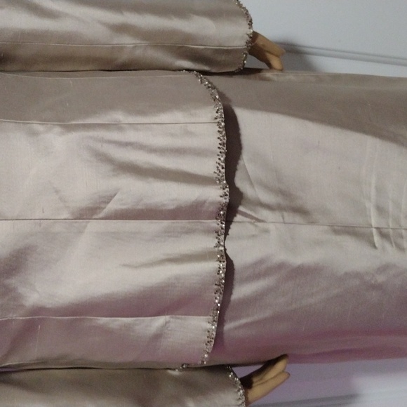 Silk Cocktail Dress 3 Piece Evening Gown Beaded Silk Blazer Vest Long Skirt Sz 6 - Picture 12 of 15
